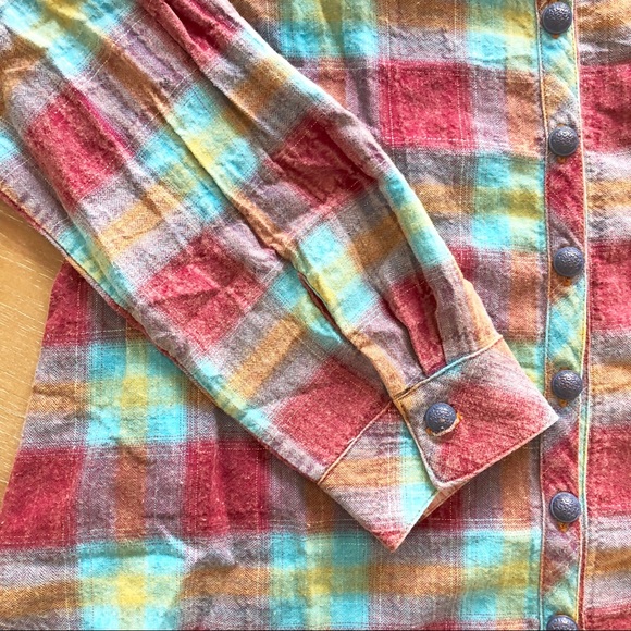 ▪️ARATTA (size S) Harbor Island Plaid Button Top - Picture 5 of 8